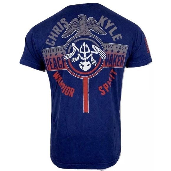 AFFLICTION Men's T-Shirt S/S CK CROSSED TEE Black - Picture 5 of 13